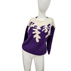 Vintage 80's Softlyknit Angora Blend Purple Sweater size Small